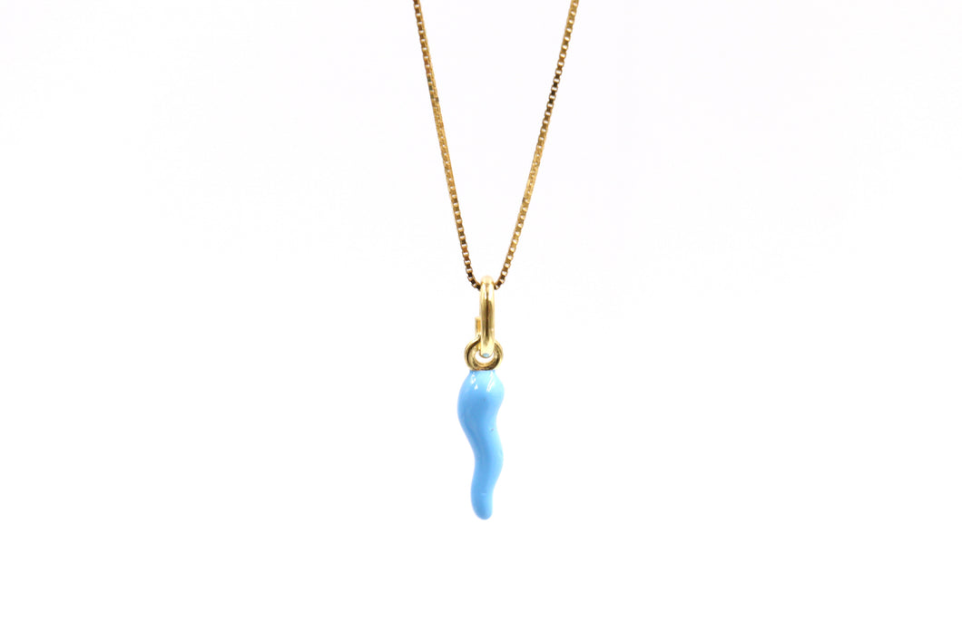 Collana cornetto porta Fortuna in Arg925