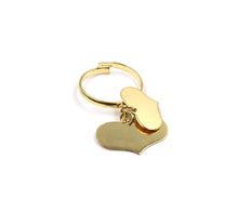 Carica l&#39;immagine nel visualizzatore di Gallery, Anello Love con 2 cuori pendenti in Arg925
